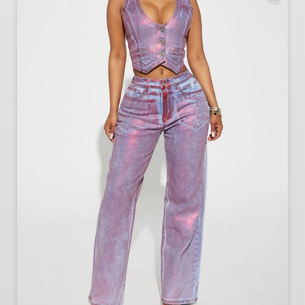 Foil denim set